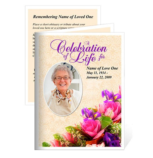 Golden Small Memorial Card Template - The Funeral Program Site