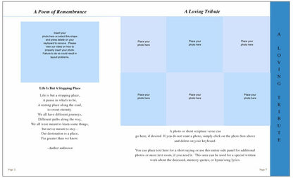 Golfer 8 - Sided Graduated Program Template - The Funeral Program Site