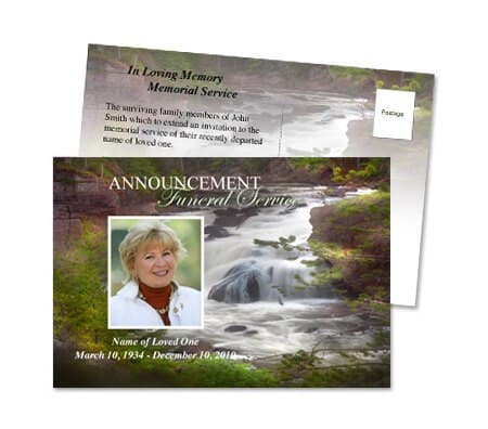 Graceful Funeral Announcement Postcard Template - The Funeral Program Site