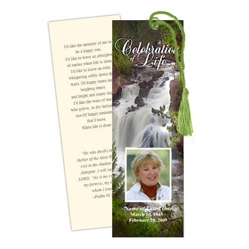 Graceful Memorial Bookmark Template - The Funeral Program Site