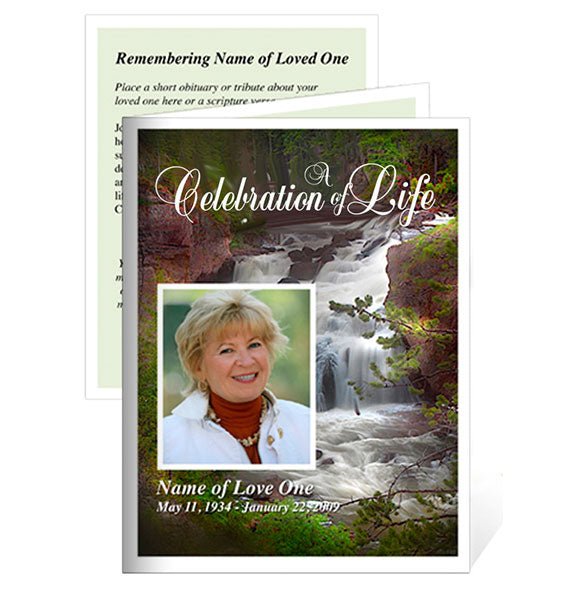 Graceful Small Memorial Card Template - The Funeral Program Site