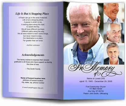 Gradient Funeral Program Template - The Funeral Program Site