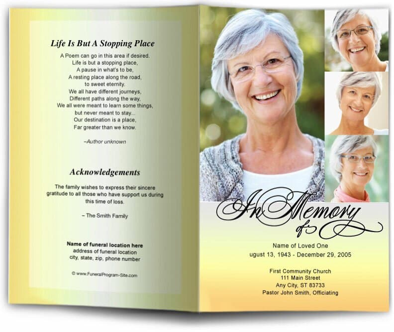 Gradient Funeral Program Template - The Funeral Program Site