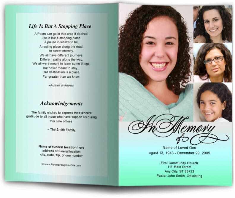 Gradient Funeral Program Template - The Funeral Program Site