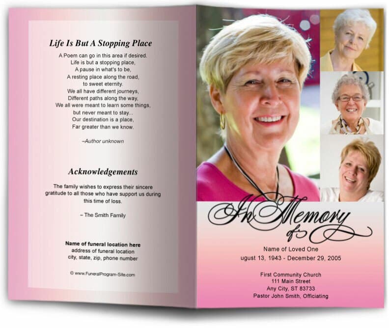 Gradient Funeral Program Template - The Funeral Program Site