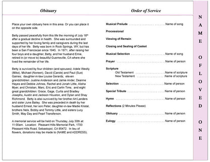 Angela 4-Sided Graduated Funeral Program Template.