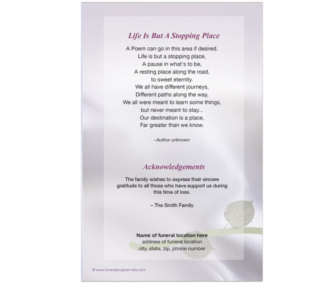 Beloved 4-Sided Graduated Funeral Program Template.