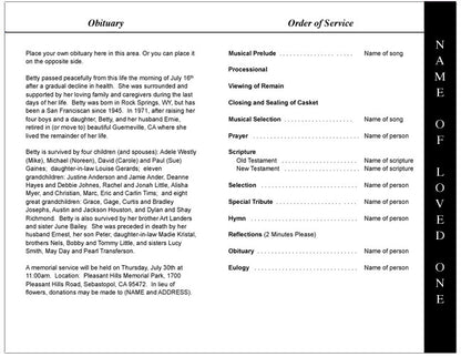 Loved 4-Sided Graduated Funeral Program Template.