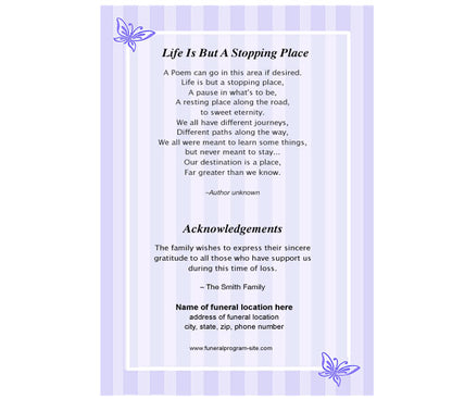 Embrace 4-Sided Graduated Funeral Program Template.