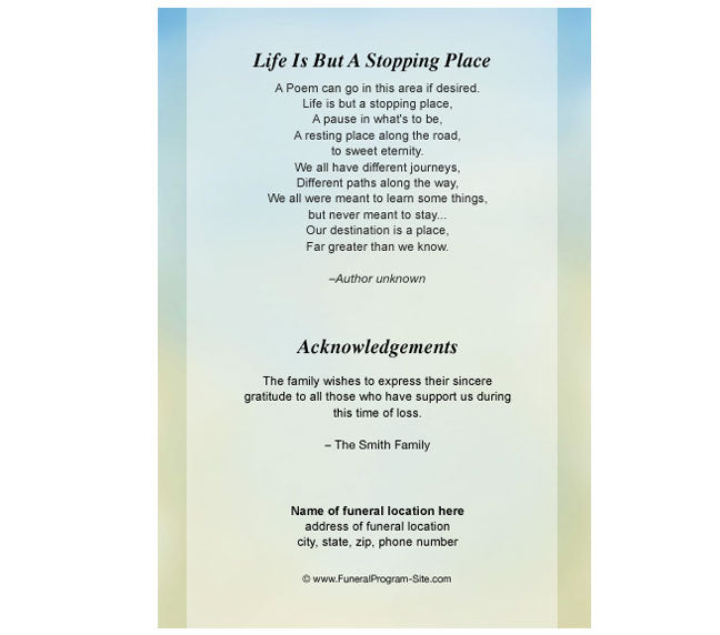 Pillars 4-Side Graduated Funeral Program Template