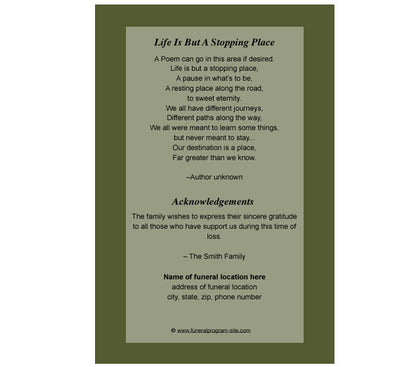 Grande 4-Sided Graduated Funeral Program Template.