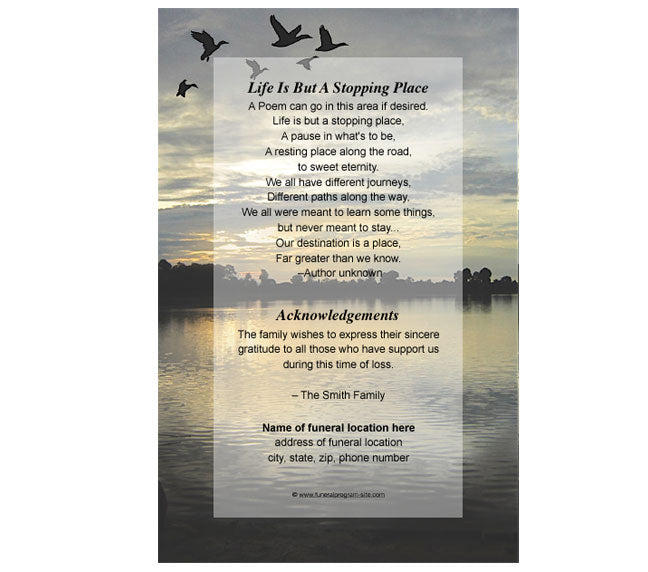 Flight 8-Sided Graduated Funeral Program Template.