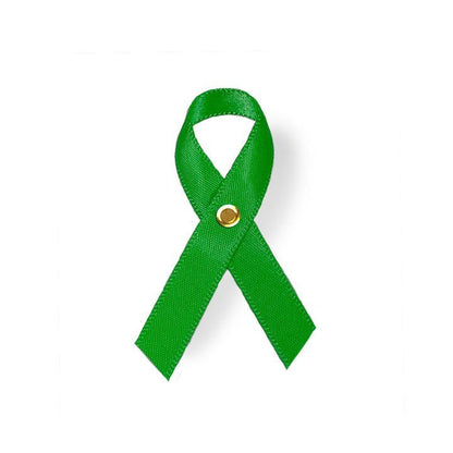 Green Cancer Ribbon, Awareness Ribbons (No Personalization) - Pack of 10 - The Funeral Program Site