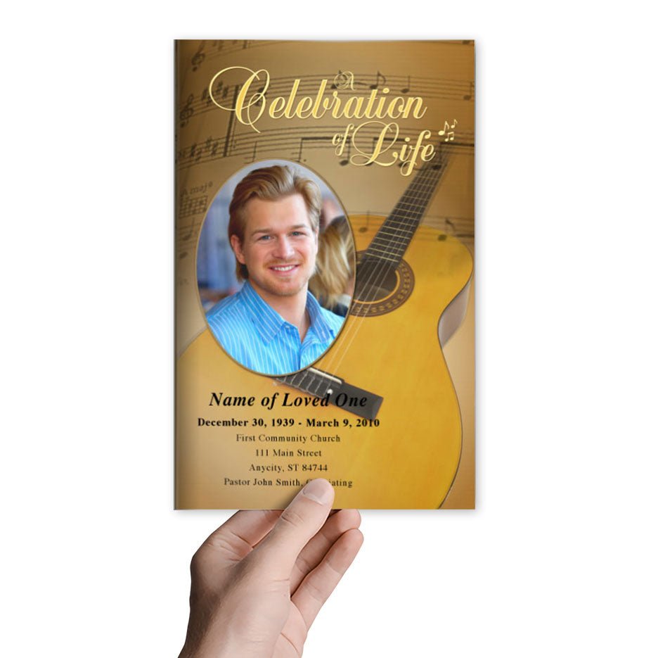 Guitar Funeral Program Template - The Funeral Program Site