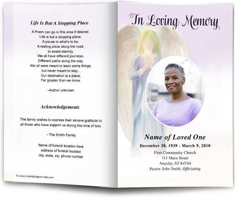 Halo Funeral Program Template - The Funeral Program Site