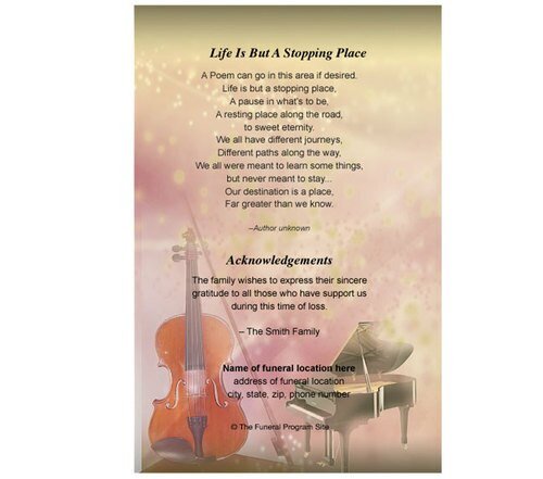 Harmony 8 - Sided Graduated Program Template - The Funeral Program Site