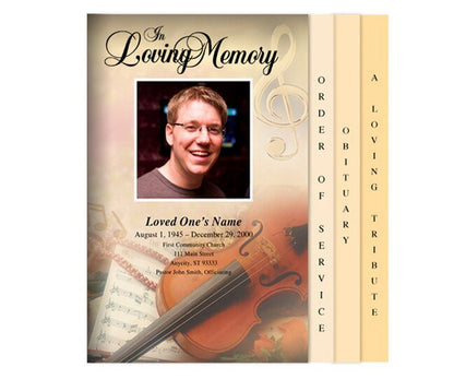 Harmony 8 - Sided Graduated Program Template - The Funeral Program Site