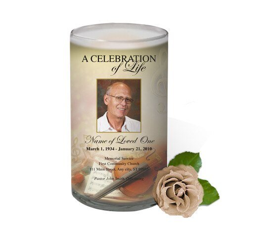 Harmony Personalized Glass Memorial Candle - The Funeral Program Site