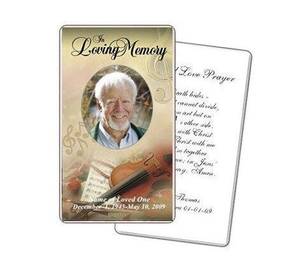 Harmony Prayer Card Template - The Funeral Program Site