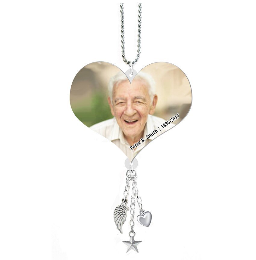 Heart In Loving Memory Memorial Car Charm - The Funeral Program Site