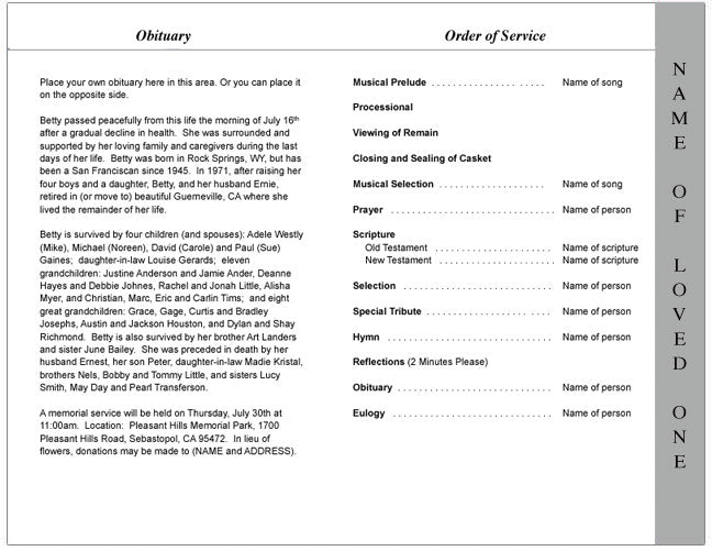 Heartland 4 - Sided Graduated Funeral Program Template - The Funeral Program Site