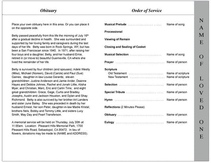 Heartland 4 - Sided Graduated Funeral Program Template - The Funeral Program Site