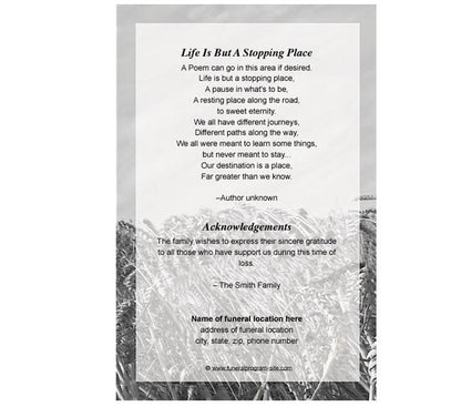 Heartland 4 - Sided Graduated Funeral Program Template - The Funeral Program Site