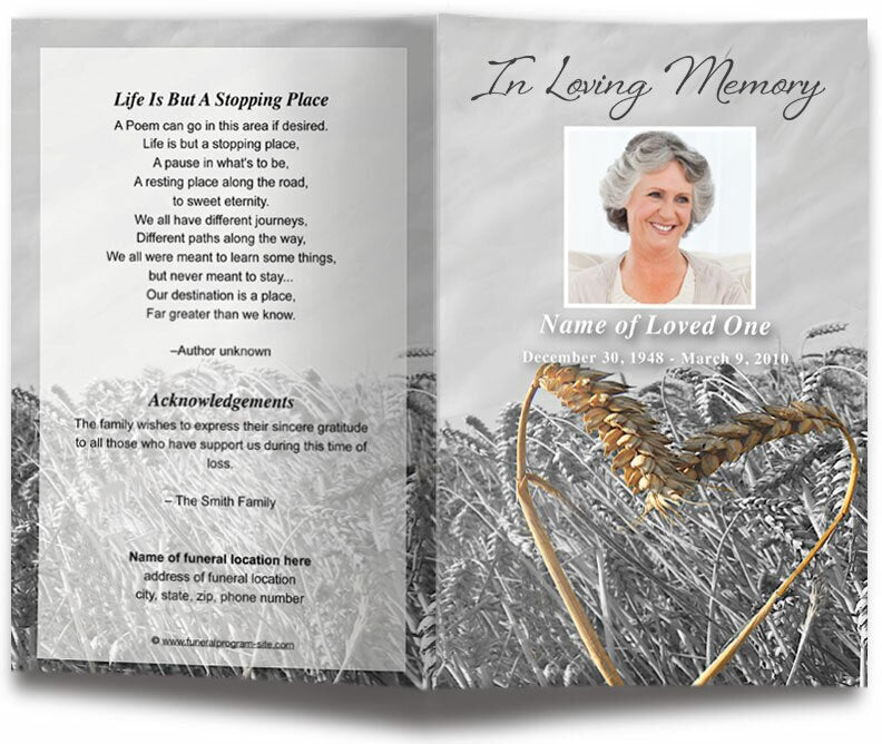 Heartland Funeral Program Template - The Funeral Program Site