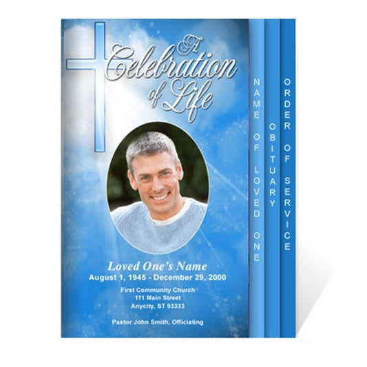 Heaven 8 - Sided Graduated Program Template - The Funeral Program Site