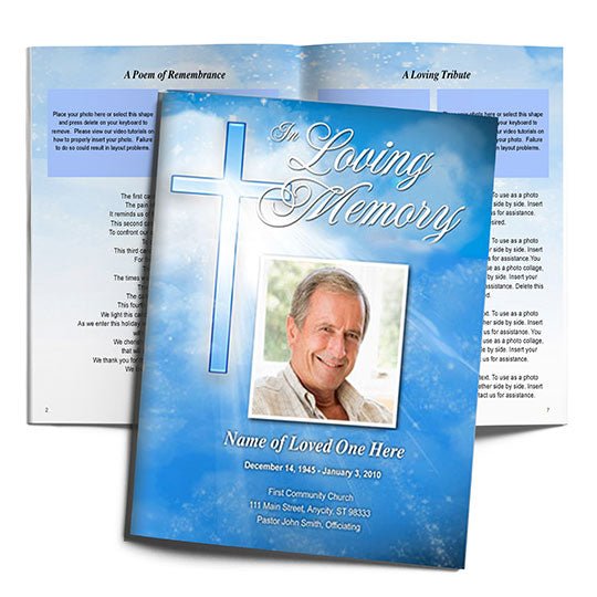 Heaven Funeral Booklet Template - The Funeral Program Site