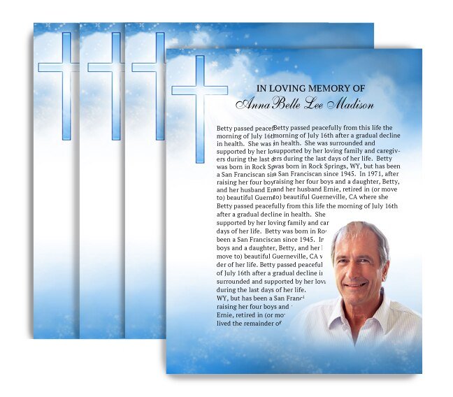 Heaven Funeral Flyer Design & Print (Pack of 50) - The Funeral Program Site