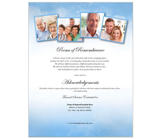 Heaven Funeral Flyer Template - The Funeral Program Site