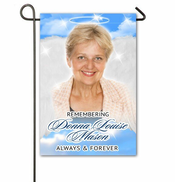 Heavenlies Personalized Memorial Garden Flag - The Funeral Program Site