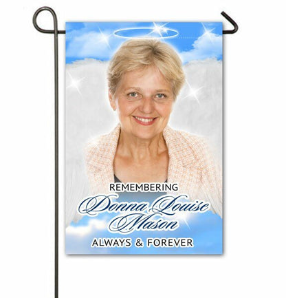 Heavenlies Personalized Memorial Garden Flag - The Funeral Program Site