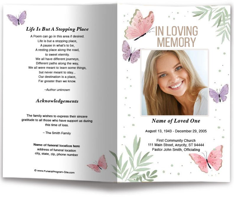 Henrietta Funeral Program Template - The Funeral Program Site