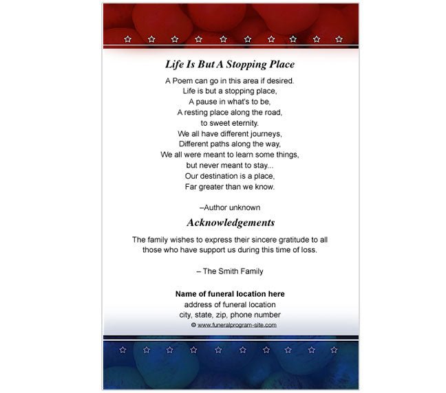 Hero 4 - Sided Graduated Funeral Program Template - The Funeral Program Site