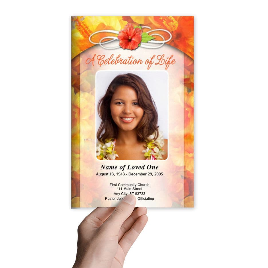 Hibiscus Funeral Program Template - The Funeral Program Site