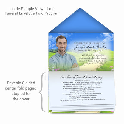 Hillside Envelope Fold Program Done For You Design & Print (Pack of 50) - The Funeral Program Site