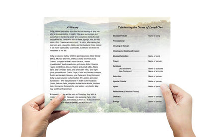 Hilltop Funeral Program Template - The Funeral Program Site