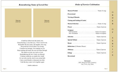 History 8 - Sided Graduated Program Template - The Funeral Program Site