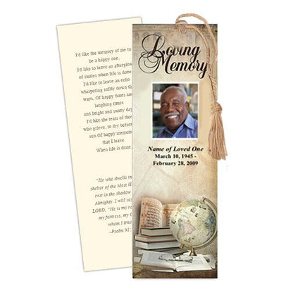 History Memorial Bookmark Template - The Funeral Program Site