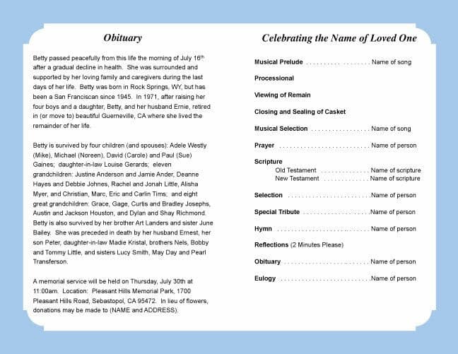 Holy Funeral Program Template - The Funeral Program Site