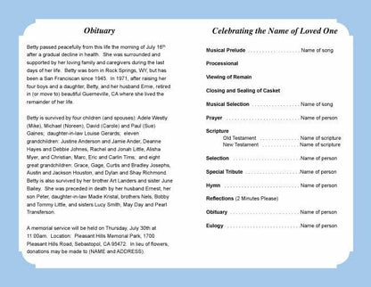 Holy Funeral Program Template - The Funeral Program Site