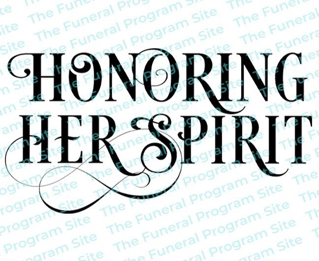 Honoring Her Spirit Funeral Program Title - The Funeral Program Site