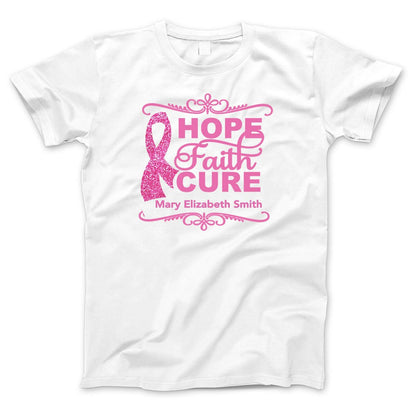 Hope Faith Cure In Loving Memory T-Shirt (Ladies) - The Funeral Program Site