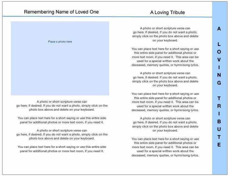 Horizon 8 - Sided Graduated Program Template - The Funeral Program Site