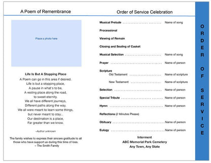 Horizon 8 - Sided Graduated Program Template - The Funeral Program Site