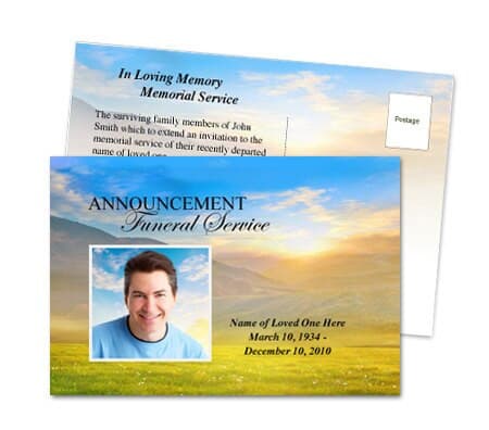 Horizon Funeral Announcement Template - The Funeral Program Site