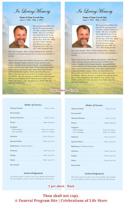 Horizon Funeral Flyer Template - The Funeral Program Site