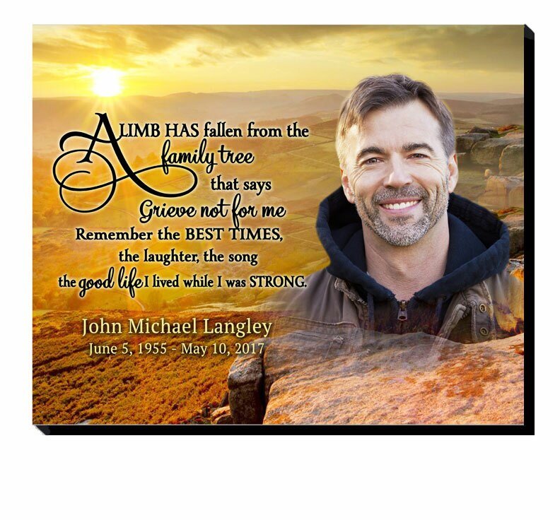 Horizon Sunset 20x16 Memorial Plaque - The Funeral Program Site